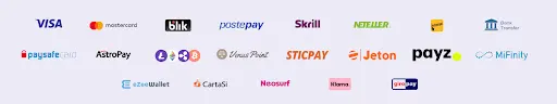 Méthodes de paiement acceptées au casino en ligne.